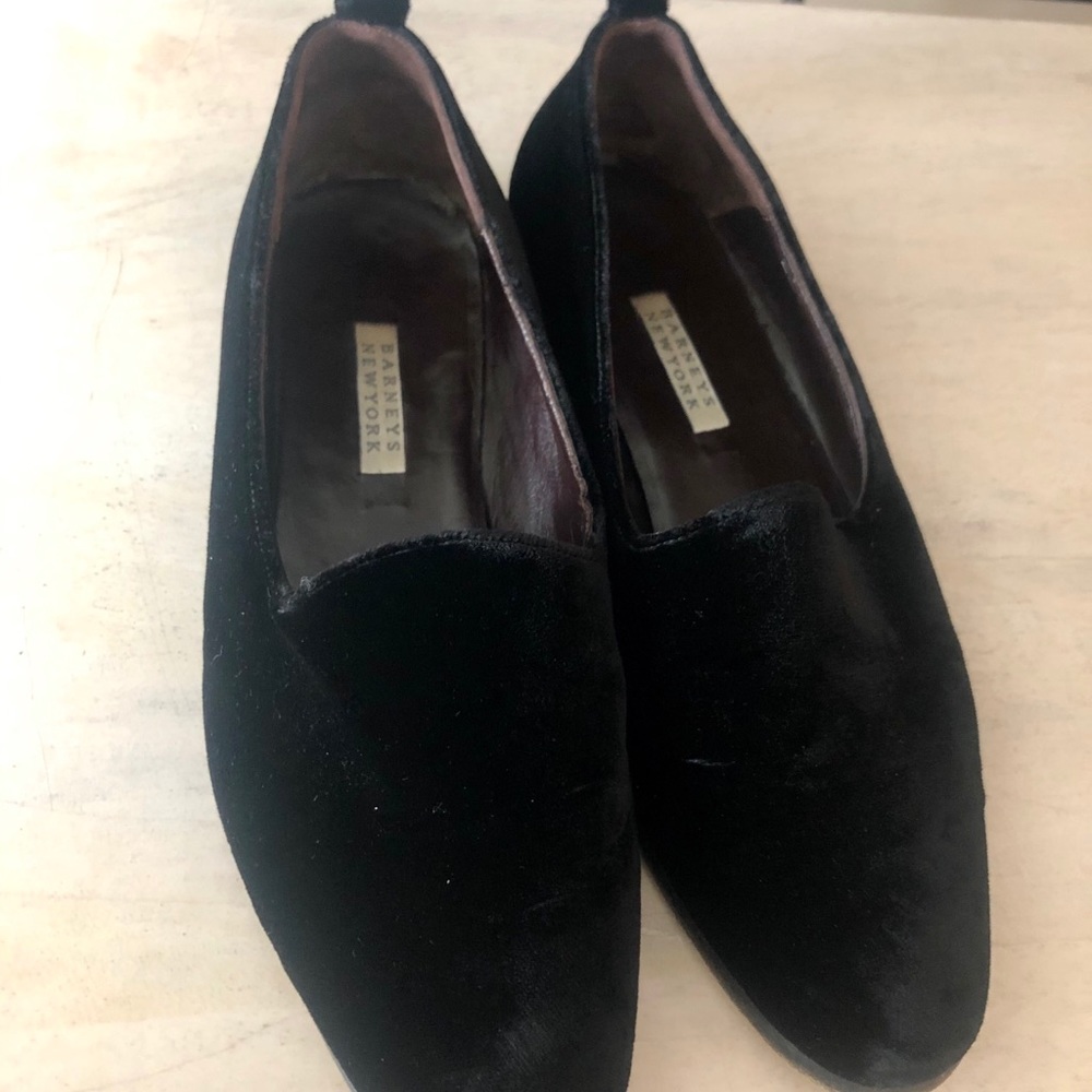 Black Velvet Barney’s New York slip ons